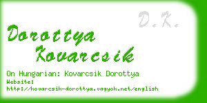 dorottya kovarcsik business card